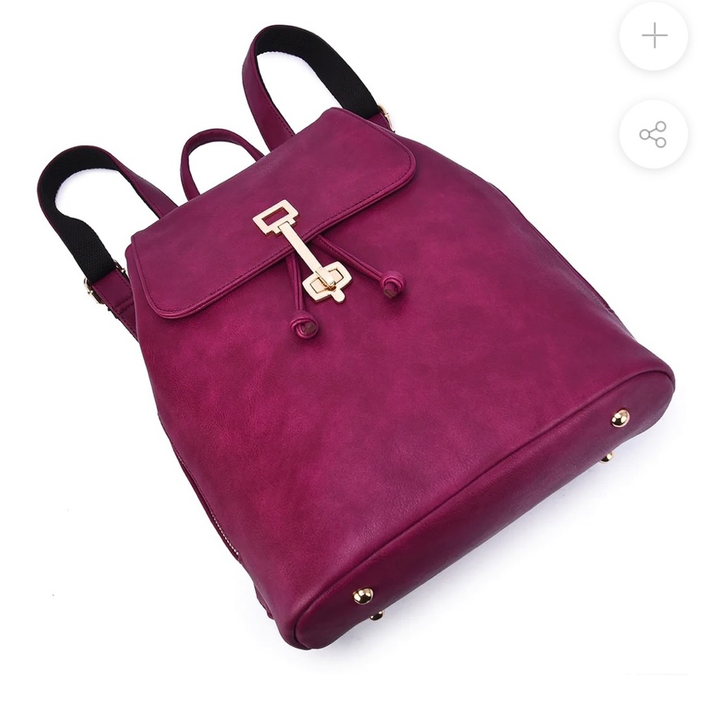 NWT Jeren Washed Vegan Leather Backpack - Picture 3 of 11